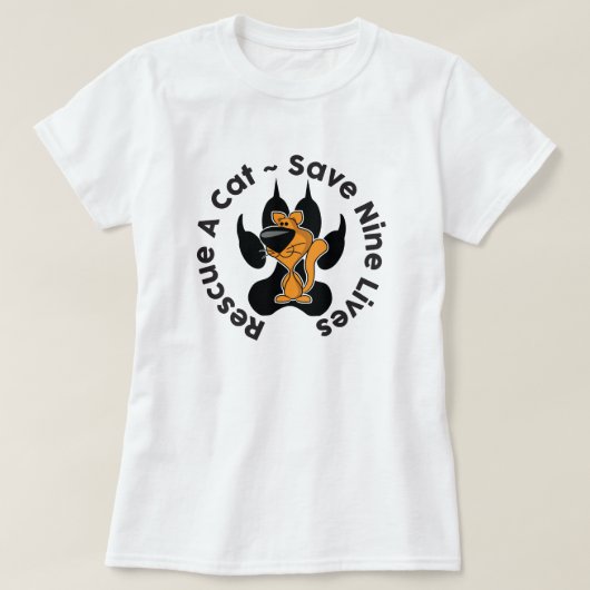 T-shirt d'adoption de Secourt de chat (Design devant)