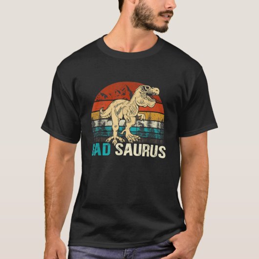 T-shirt Dadsaurus T Rex Dinosaur Drôle Papa Saurus Famille (Devant)