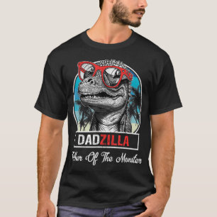 T-shirt Dadzilla Dinosaur Hommes lunettes Retro Père Vinta