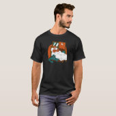 T-shirt Daemon Se cacher sous un lit d'enfant Cool Retro S (Devant entier)