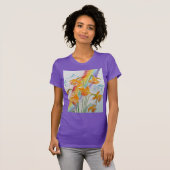 T-shirt Daffodil Arc-en-ciel Fleurs d'aquarelle (Devant entier)