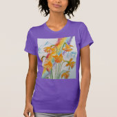 T-shirt Daffodil Arc-en-ciel Fleurs d'aquarelle (Devant)