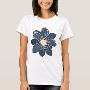 T-shirt Dahlia Fleur Bleu Marine
