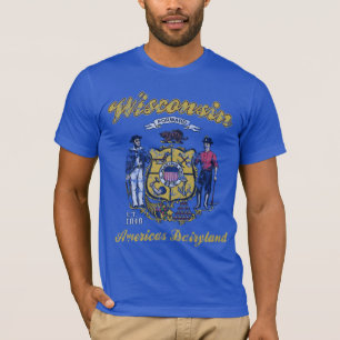 T-shirt Dairyland vintage de l'Amérique de drapeau du