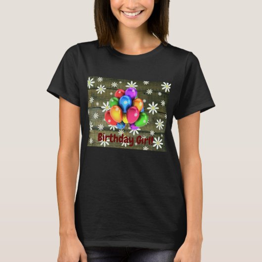 T-shirt Daisers Rustic Barn Board Balloons de fête Anniver (Devant)