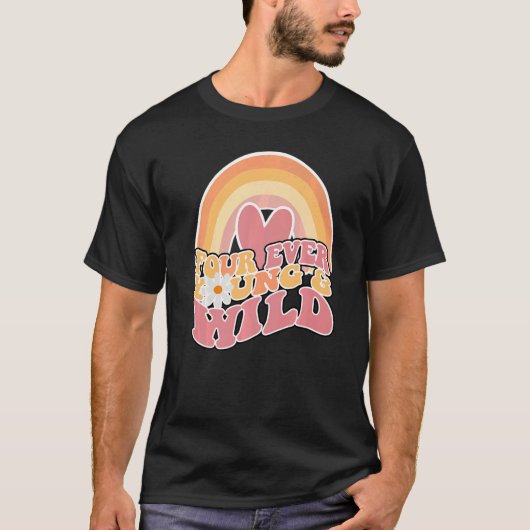 T-shirt Daisy Birthday Four Ever Young and Wild Boho 4th B (Devant)