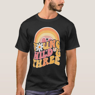 T-shirt Daisy Birthday Young Wild & 3 Boho 3e anniversaire