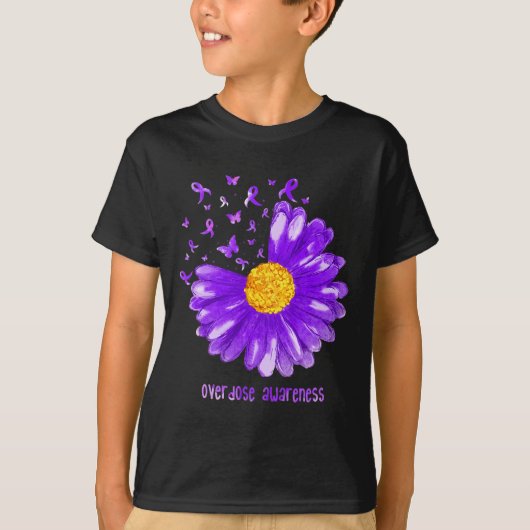 T-shirt Daisy Butterfly Purple Ribbon (Devant)