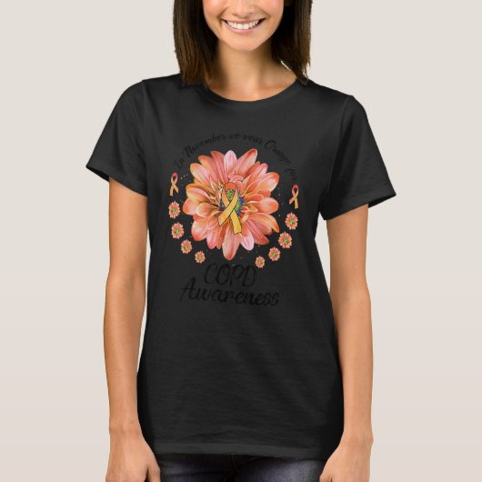 T-shirt Daisy Flower In November We Wear Orange For COPD A (Devant)
