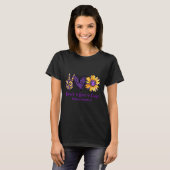 T-shirt Daisy Peace Love Cure Epilepsy Awareness Purple Ri (Devant entier)