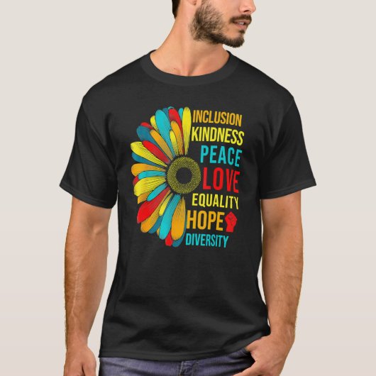 T-shirt Daisy Peace Love Égalité Diversité Droits humains (Devant)