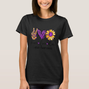 T-shirt Daisy Tournesol Paix Amour Cure Violet Lupus Sensi