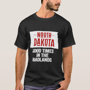 T-shirt Dakota du Nord Badlands State Retro États-Unis géo