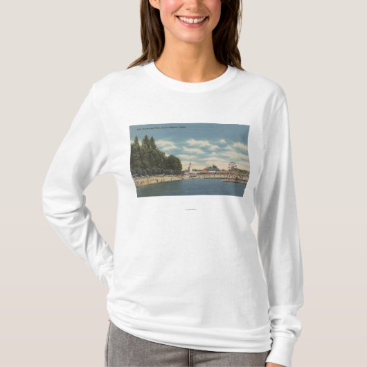 T-shirt d'Alene de Coeur, identification - vue de plage de (Devant)