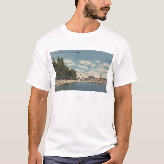 T-shirt d'Alene de Coeur, identification - vue de plage de (Devant)