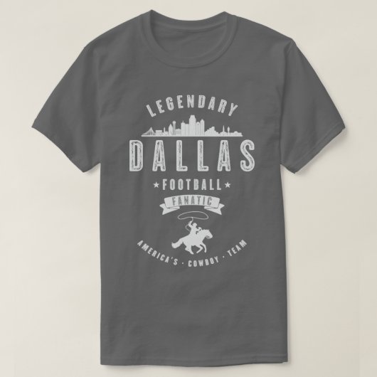 T-shirt Dallas Football Fanatique Vintage Texte blanc (Design devant)
