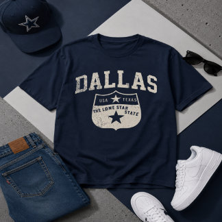 T-shirt Dallas Lone Star State Vintage Graphic