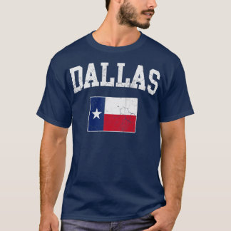 T-shirt Dallas Texas Drapeau Vintage