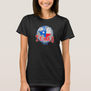 T-shirt Dallas Texas en rouge blanc et bleu Bonnet Flower