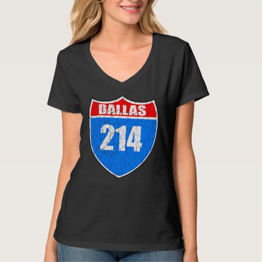 T-shirt Dallas Texas Interstate 45 Fierté Représenter 214 (Devant)