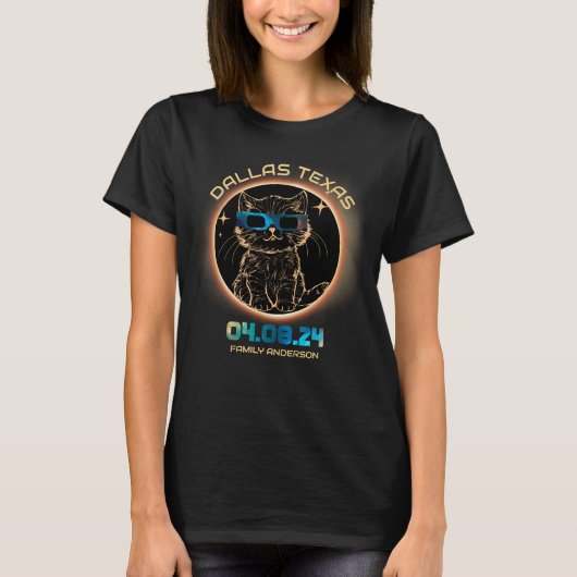 T-shirt Dallas Texas Total Solar Eclipse 2024 Amoureux de  (Devant)
