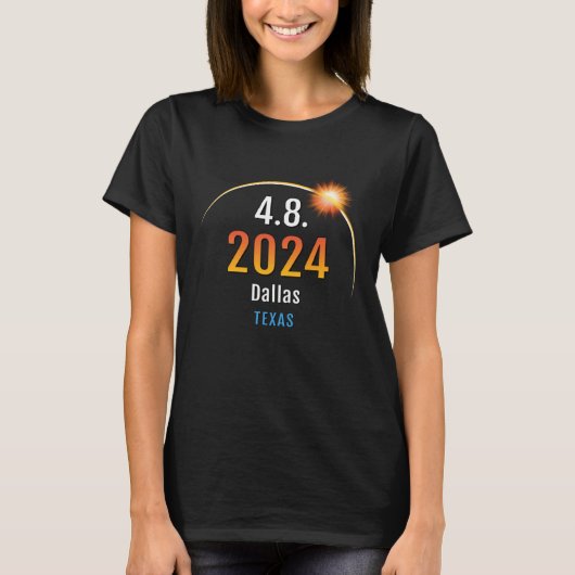 T-shirt Dallas Texas TX Total Solar Eclipse 2024 17 (Devant)