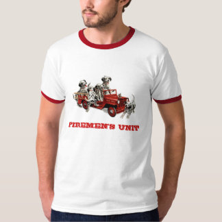 T-shirt Dalmate-chiot-feu-moteur, l'UNITÉ des POMPIERS
