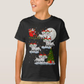 T-shirt Dalmatian Dog Santa Sleigh Flying Funny Magical Ch (Devant)