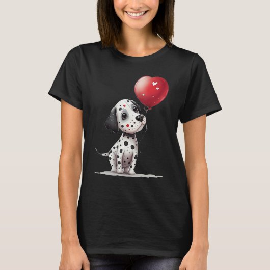 T-shirt Dalmatian Love Heart for Valentines Day on Dalmati (Devant)