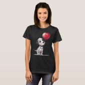T-shirt Dalmatian Love Heart for Valentines Day on Dalmati (Devant entier)