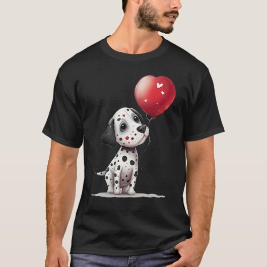 T-shirt Dalmatian Love Heart for Valentines Day on Dalmati (Devant)