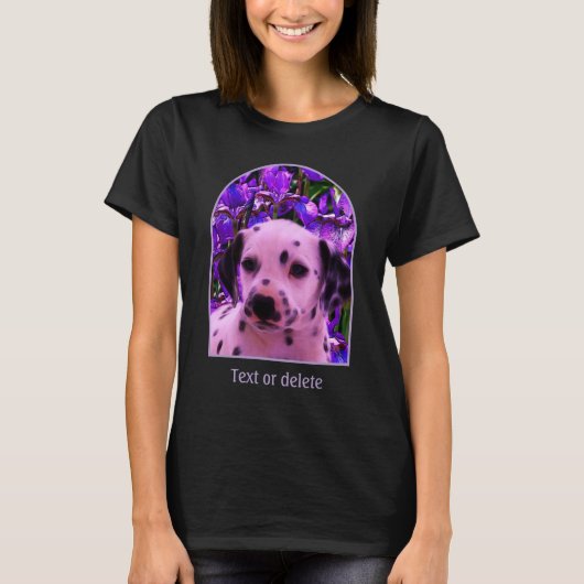 T-shirt Dalmatian Puppy Iris Flowers Dog Art (Devant)