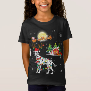 T-Shirt DALMATIE Chien clair sapin de Noël Arbre de rennes