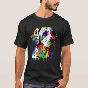 T-shirt Dalmatie Colorée Pop Splash Tee Dye Arc-en-ciel