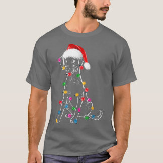 T-shirt Dalmatie de Noël avec lumières Santa Hat XMAS Amus