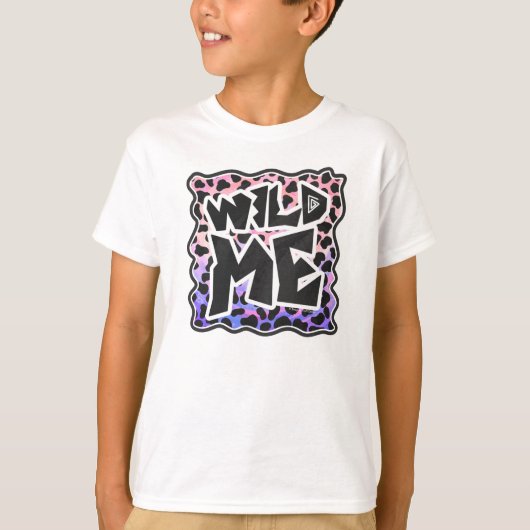 T-shirt Dalmatie Noir et rose Me sauvage (Devant)
