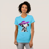 T-shirt Dalmatien Avec Casquette Violet Large Brimé (Devant entier)