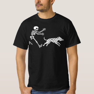 T-shirt Dalmatien drôle squelette courant Halloween Os
