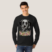 T-shirt Dalmatien Fleur Chien (Devant entier)