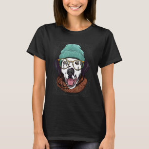 T-shirt Dalmatien Hipster Animal Portant Des Lunettes De S