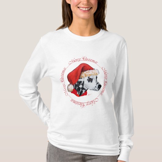 T-shirt Dalmatien Joyeux Noël (Devant)