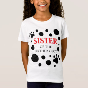 T-Shirt Dalmatien Spots Soeur de l'anniversaire garçon/fil