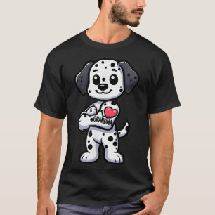 T-shirt Dalmatienne J'aime grand-mère drôle chien tatouage
