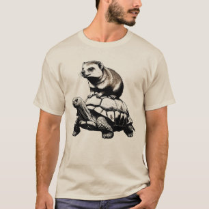 T-shirt Daman drôle chevauchant une tortue - Unique et hil