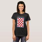 T-shirt Damas bleu bordure Hrvatska (Devant entier)