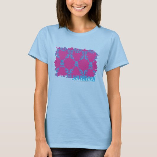T-shirt Damask Aqua-Purple 2 (Devant)
