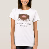 T-shirt Damassé de rose et de brun de petit gâteau de (Devant)