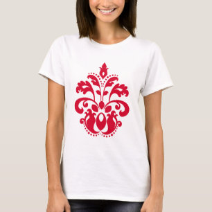 T-shirt Damassé rouge de victorian d'élégance