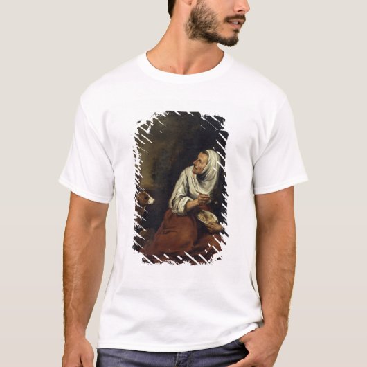T-shirt Dame âgée avec le chien (Devant)