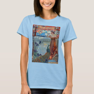 T-shirt Dame Art Nouveau avec paon